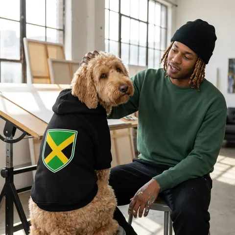 Jamaica Gold Cross Pet Hoodie