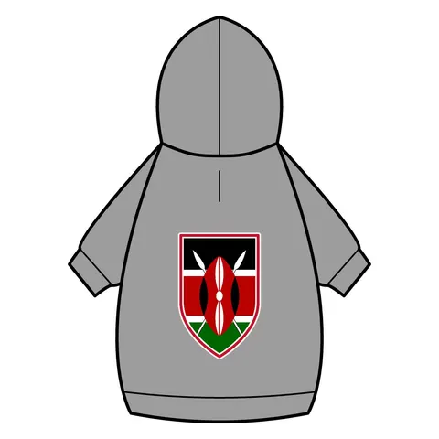 Kenya Black Red Green Stripes Pet Hoodie — back_dtf view