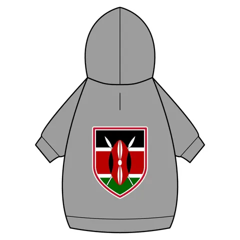 Kenya Black Red Green Stripes Pet Hoodie — back_dtf view