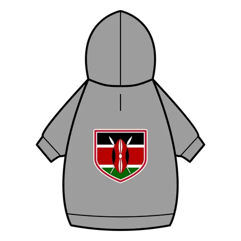 Kenya Black Red Green Stripes Pet Hoodie — back_dtf view