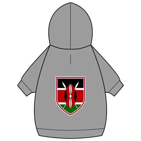 Kenya Black Red Green Stripes Pet Hoodie — back_dtf view