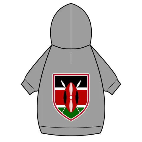 Kenya Black Red Green Stripes Pet Hoodie — back_dtf view