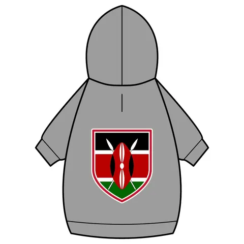 Kenya Black Red Green Stripes Pet Hoodie — back_dtf view