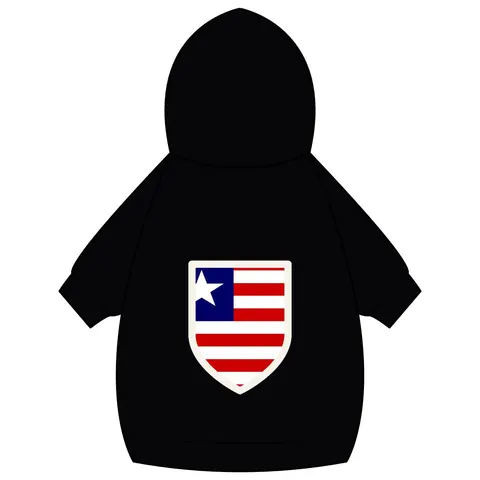 Liberia Stripes & Single Star Pet Hoodie — back_dtf view