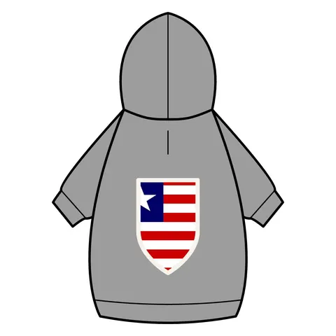 Liberia Stripes & Single Star Pet Hoodie — back_dtf view