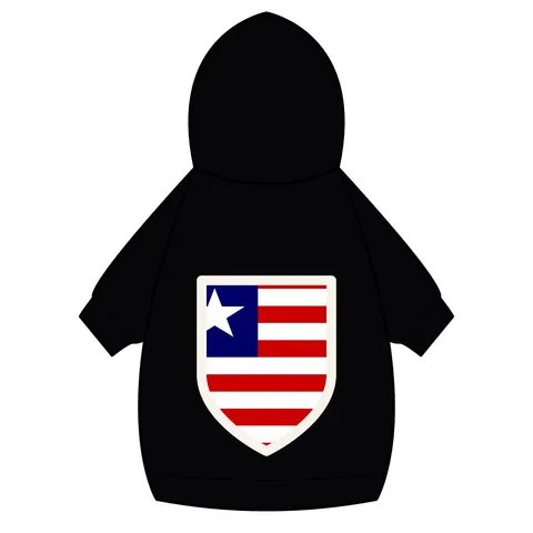 Liberia Stripes & Single Star Pet Hoodie — back_dtf view