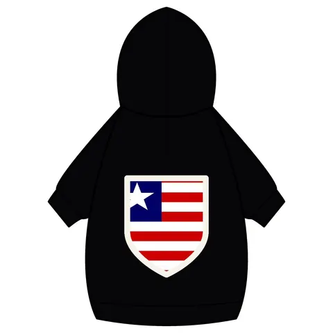 Liberia Stripes & Single Star Pet Hoodie — back_dtf view