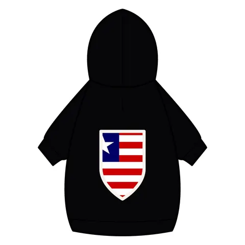 Liberia Stripes & Single Star Pet Hoodie — back_dtf view
