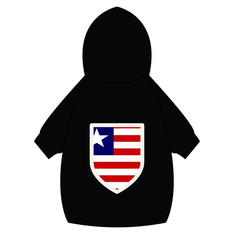 Liberia Stripes & Single Star Pet Hoodie — back_dtf view