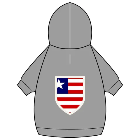 Liberia Stripes & Single Star Pet Hoodie — back_dtf view