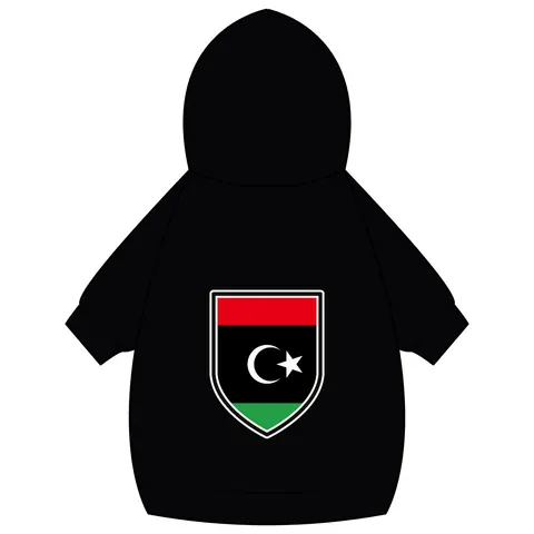 Libya Red Black Green Crescent Pet Hoodie — back_dtf view