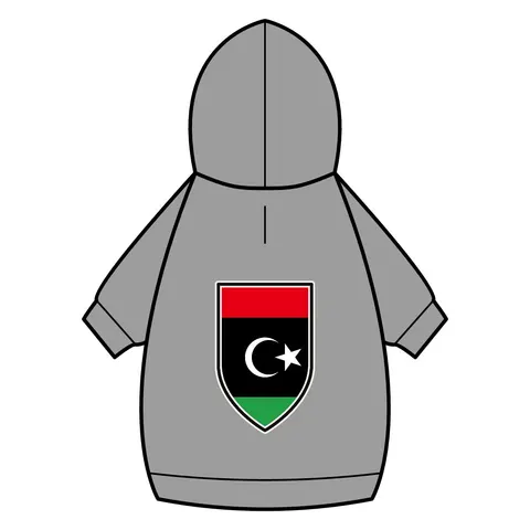 Libya Red Black Green Crescent Pet Hoodie — back_dtf view