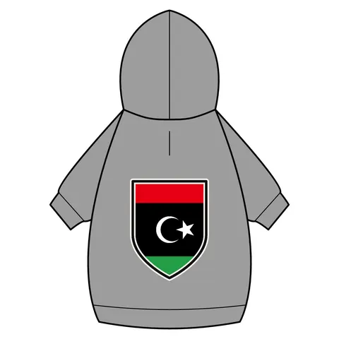 Libya Red Black Green Crescent Pet Hoodie — back_dtf view