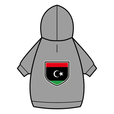 Libya Red Black Green Crescent Pet Hoodie — back_dtf view