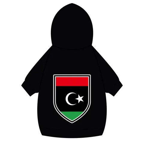 Libya Red Black Green Crescent Pet Hoodie — back_dtf view