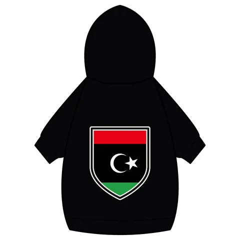 Libya Red Black Green Crescent Pet Hoodie — back_dtf view