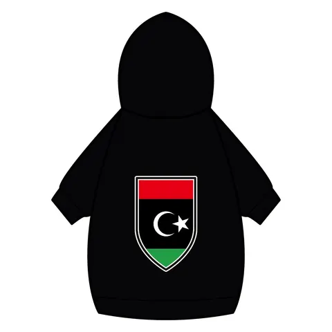 Libya Red Black Green Crescent Pet Hoodie — back_dtf view