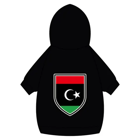 Libya Red Black Green Crescent Pet Hoodie — back_dtf view