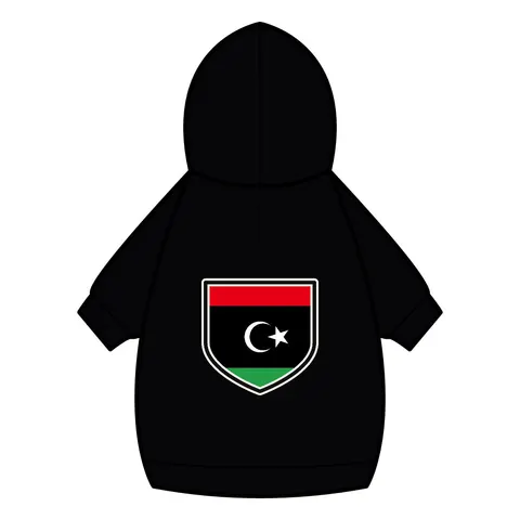 Libya Red Black Green Crescent Pet Hoodie — back_dtf view