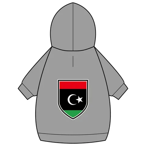 Libya Red Black Green Crescent Pet Hoodie — back_dtf view