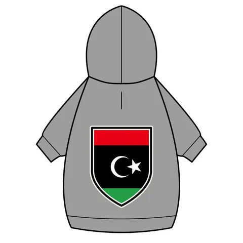 Libya Red Black Green Crescent Pet Hoodie — back_dtf view