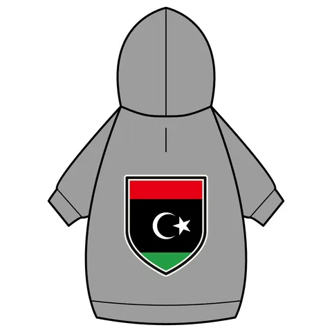 Libya Red Black Green Crescent Pet Hoodie — back_dtf view