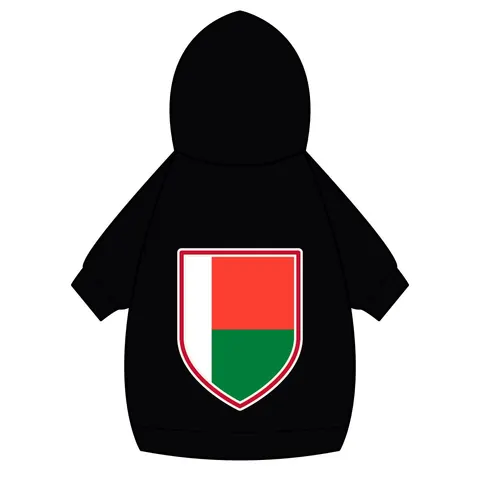 Madagascar White Red Green Pet Hoodie — back_dtf view