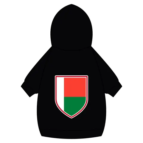 Madagascar White Red Green Pet Hoodie — back_dtf view