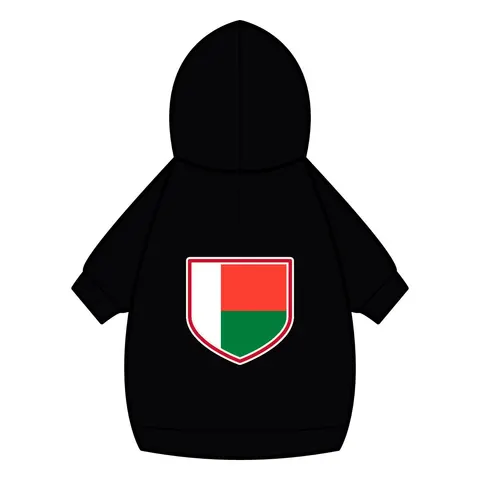 Madagascar White Red Green Pet Hoodie — back_dtf view