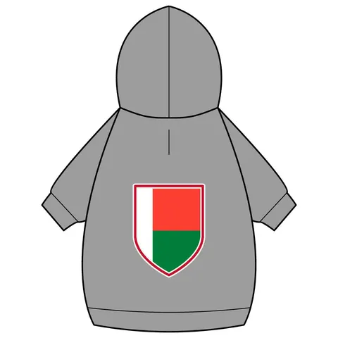 Madagascar White Red Green Pet Hoodie — back_dtf view