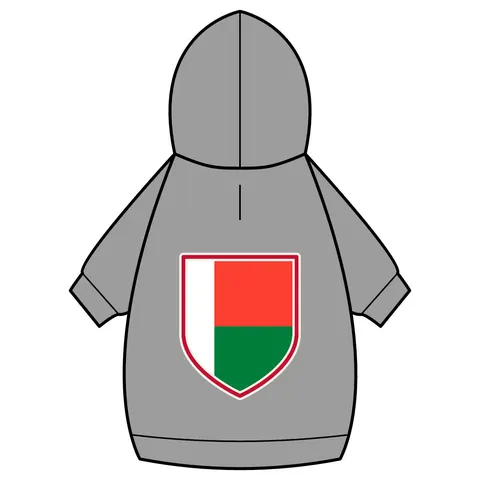 Madagascar White Red Green Pet Hoodie — back_dtf view
