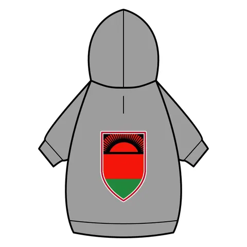 Malawi Rising Sun Pet Hoodie — back_dtf view