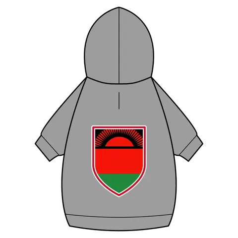 Malawi Rising Sun Pet Hoodie — back_dtf view