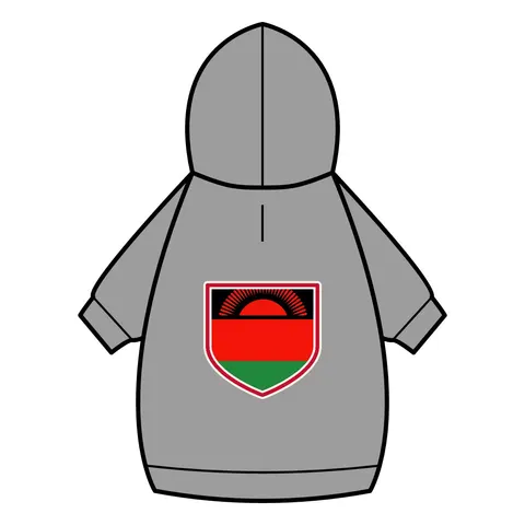 Malawi Rising Sun Pet Hoodie — back_dtf view