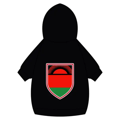 Malawi Rising Sun Pet Hoodie — back_dtf view
