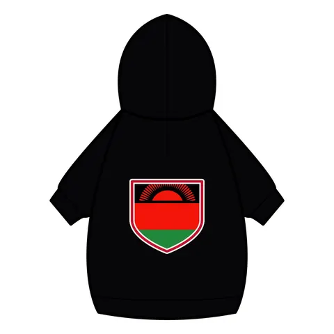 Malawi Rising Sun Pet Hoodie — back_dtf view
