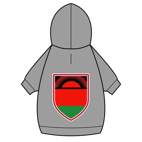 Malawi Rising Sun Pet Hoodie — back_dtf view
