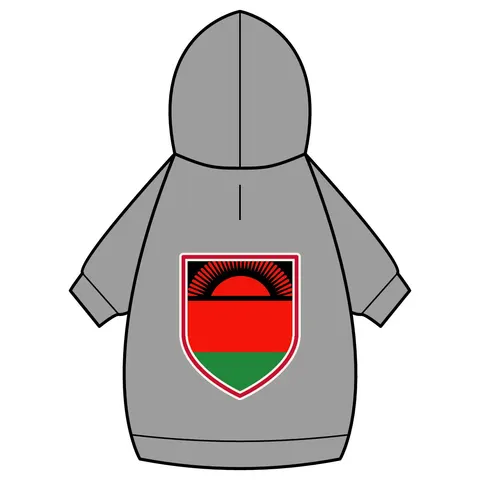 Malawi Rising Sun Pet Hoodie — back_dtf view