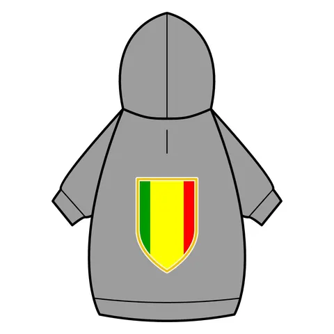 Mali Green Yellow Red Pet Hoodie — back_dtf view
