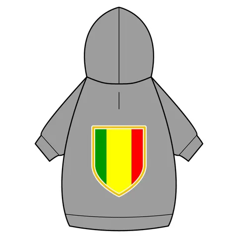Mali Green Yellow Red Pet Hoodie — back_dtf view