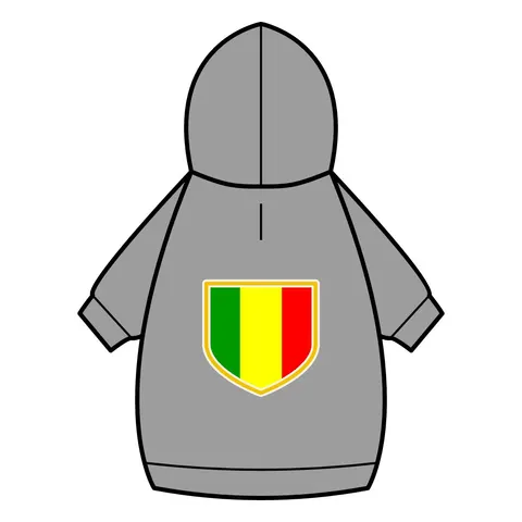 Mali Green Yellow Red Pet Hoodie — back_dtf view