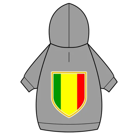 Mali Green Yellow Red Pet Hoodie — back_dtf view