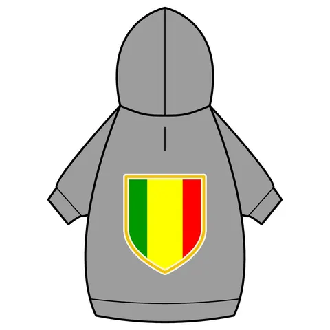 Mali Green Yellow Red Pet Hoodie — back_dtf view