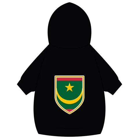 Mauritania Green Gold Crescent Pet Hoodie — back_dtf view