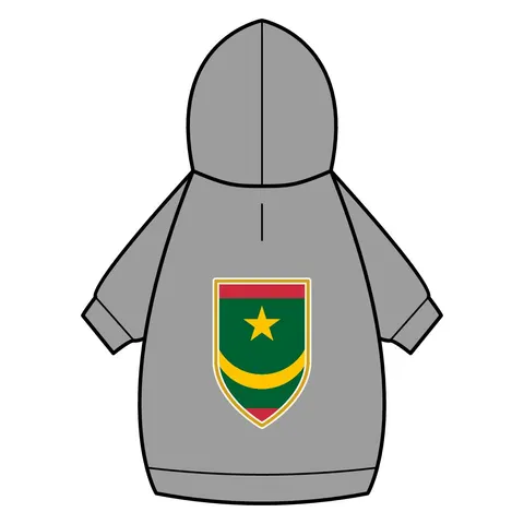 Mauritania Green Gold Crescent Pet Hoodie — back_dtf view