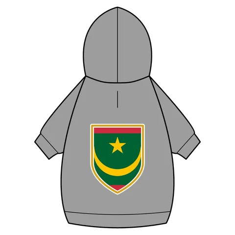 Mauritania Green Gold Crescent Pet Hoodie — back_dtf view