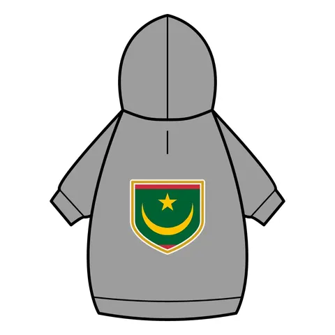 Mauritania Green Gold Crescent Pet Hoodie — back_dtf view