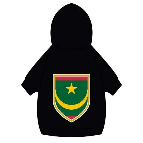 Mauritania Green Gold Crescent Pet Hoodie — back_dtf view