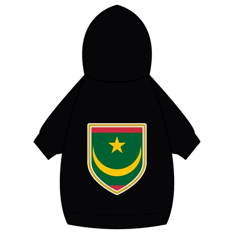 Mauritania Green Gold Crescent Pet Hoodie — back_dtf view