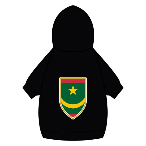 Mauritania Green Gold Crescent Pet Hoodie — back_dtf view